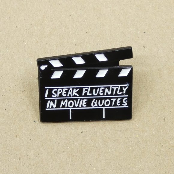 FREE ADD ON WITH PURCHASE I Speak Fluently In Movie Quotes Enamel Pin - Picture 1 of 3
